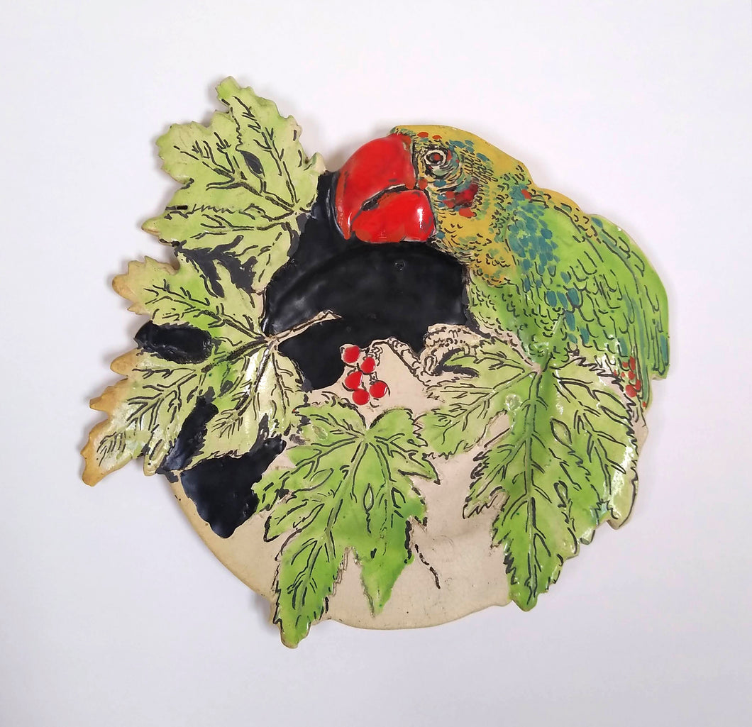 Viola Frey / Untitled (Parrot Plate #1)  / 1974